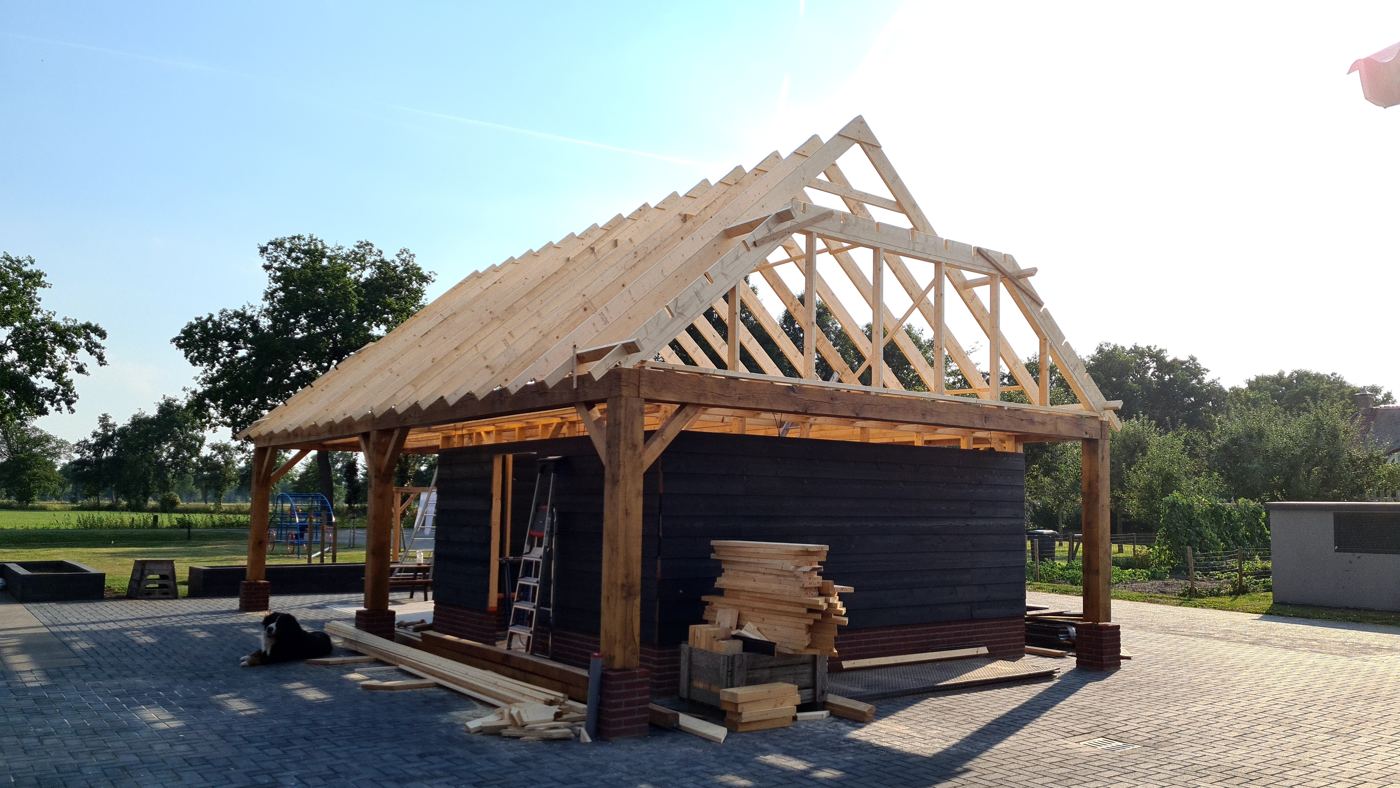 Kapconstructie met spanten en gordingen